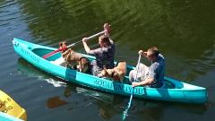 Huur een Rotomod kano voor een rustige tocht op het water.