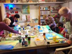 De blauwe appel schilderworkshops