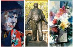 Expositie van drie uit Haarlem afkomstige kunstenaars: de schilder en aquarellist Kees Verwey, zijn leerling Henk Fonville en de beeldhouwer Mari Andr