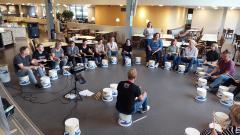 Percussie4fun Emmer drummen en Bucket drum workshops